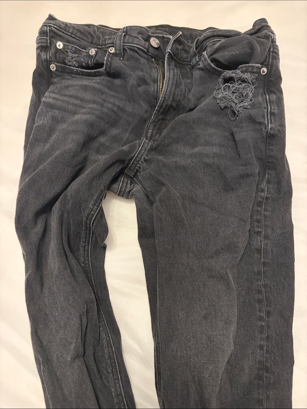 American Eagle Outfitters Straight Leg Jeans in Faded Black
